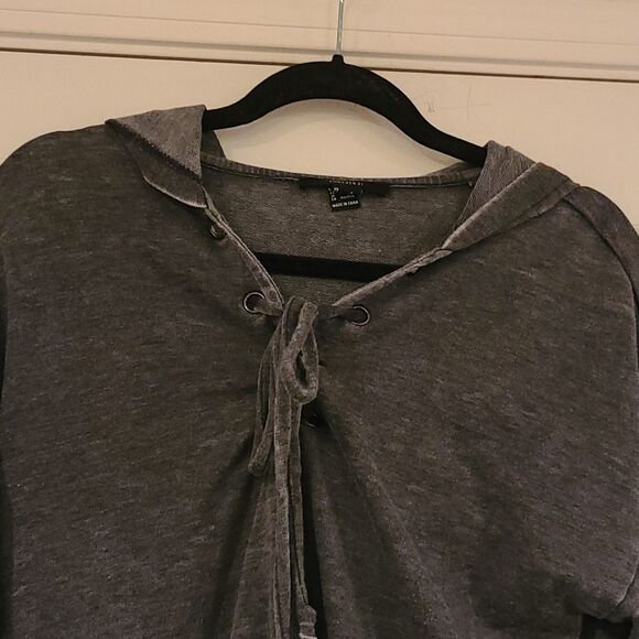 Forever 21 Gray hooded Sweater Top S - Picture 2 of 4